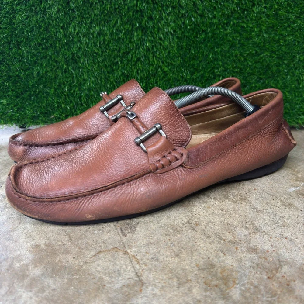 Vintage 90s Cole Haan Loafers Bit Driving Shoes Brown 12M AC-3312